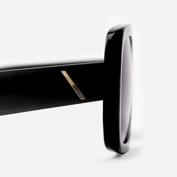 Sunglasses ZARA 50TH ANNIVERSARY Shield SUNGLASSES BLACK Nwt - Picture 4 of 12